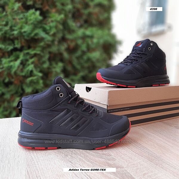 Зимові черевики з хутром Adidas Terrex GORE-TEX чорні з червоним