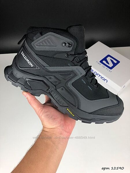 Зимові чоловічі черевики Salomon Gore-tex black grey