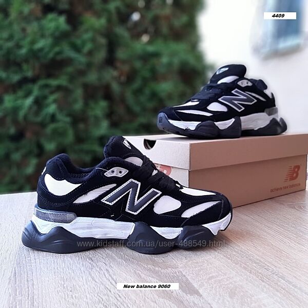 Зимові жіночі кросівки термо New balance 9060 чорні з білим
