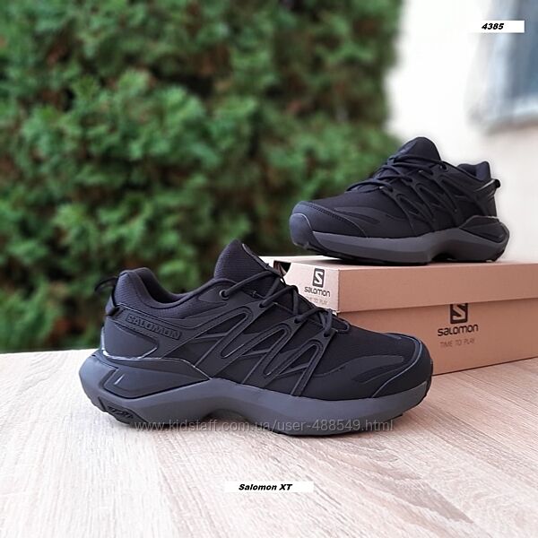 Зимові чоловічі кросівки Salomon XT PU. RE Advanced Gore-Tex чорні на сірій