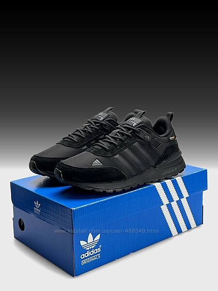 Зимові чоловічі кросівки термо Adidas ZX 700 HD gore - tex black 