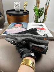 Кросівки Nike Air Max 95 Black Grey , шкіра нубук