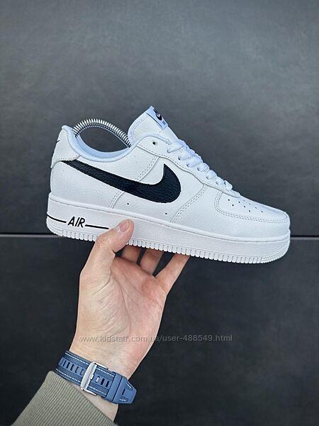 Кросівки жіночі Nike Air Force white black шкіра