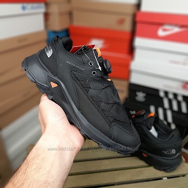 Зимові чоловічі кросівки термо The North Face BOA Gore-tex чорний з оранжев