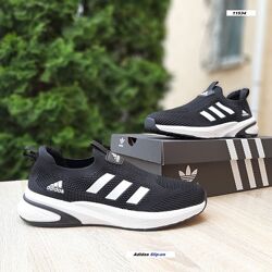 Кросівки чоловічі літні Adidas Slip-on Lite Flow  мокасини чорні 