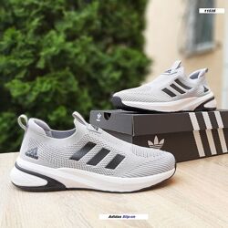 Кросівки чоловічі літні Adidas Slip-on Lite Flow мокасини світло сірі