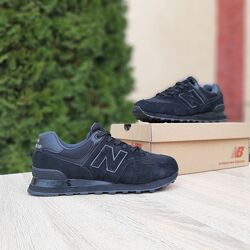 Кросівки жіночі New Balance 574 чорні замш/текстиль