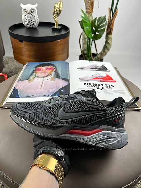 Кросівки чоловічі Nike Zoom Winflo сірі з червоним, сітка