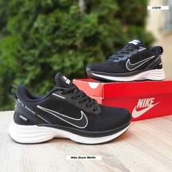 Кросівки чоловічі Nike Zoom Winflo чорні з білим, сітка/текстиль