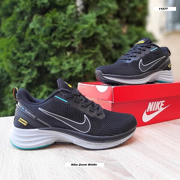 Кросівки чоловічі Nike Zoom Winflo petrol чорні з зеленим