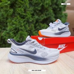 Кросівки чоловічі Nike AIR ZOOM сірі з оранжевим, сітка