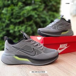 Кросівки чоловічі Nike Zoom Winflo сірі з салатовим, сітка