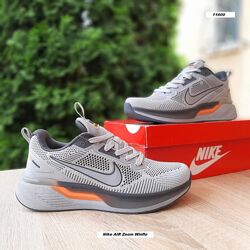 Кросівки чоловічі Nike Zoom Winflo сірі з оранжевим, сітка
