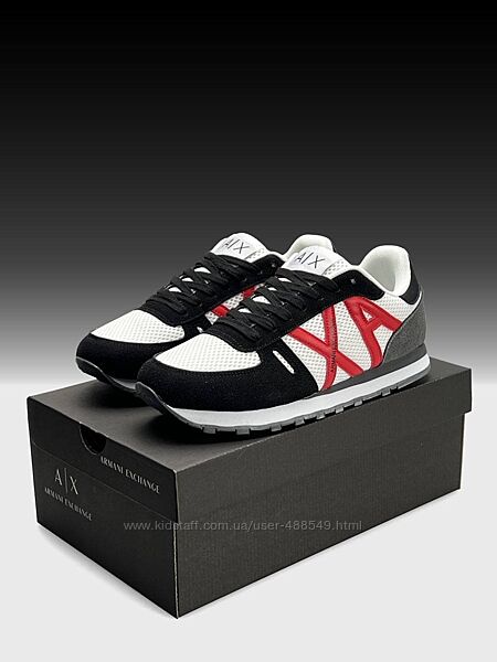 Кросівки чоловічі Armani Exchange Black White Red