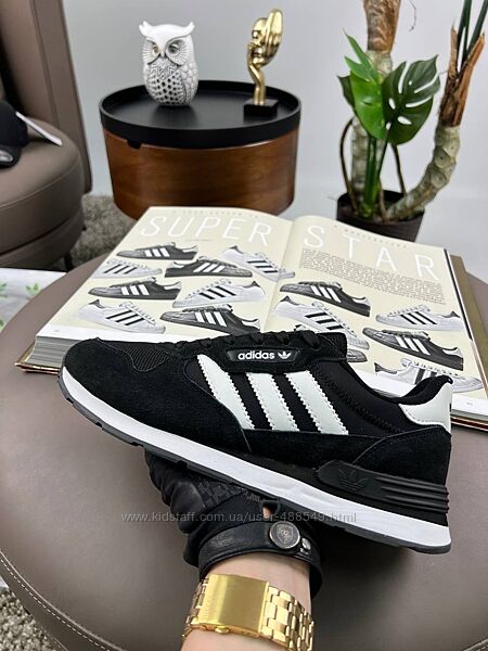 Кросівки чоловічі Adidas Treziod 2.0 чорні з білим, замш/текстиль