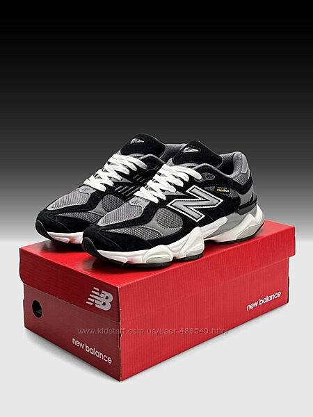 Кросівки чоловічі New Balance 9060 чорні з сірим замша/текстиль