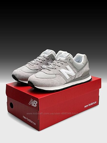 Кросівки чоловічі New Balance 574 Light Grey, замша/текстиль