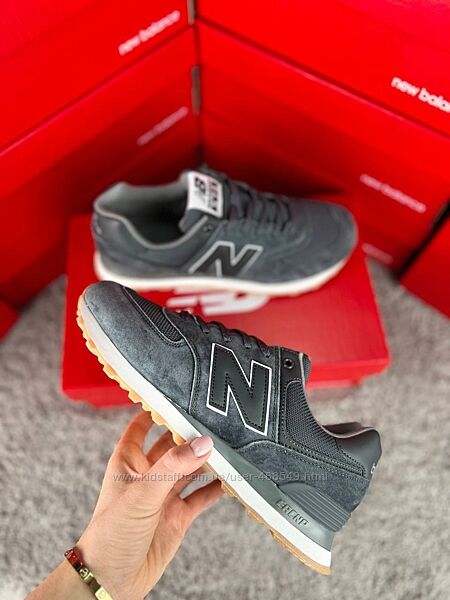 Кросівки чоловічі New Balance 574 Grey сірі, замша/текстиль