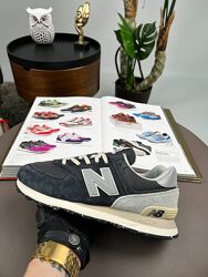 Кросівки жіночі New Balance 574 темно сірий, замша/текстиль