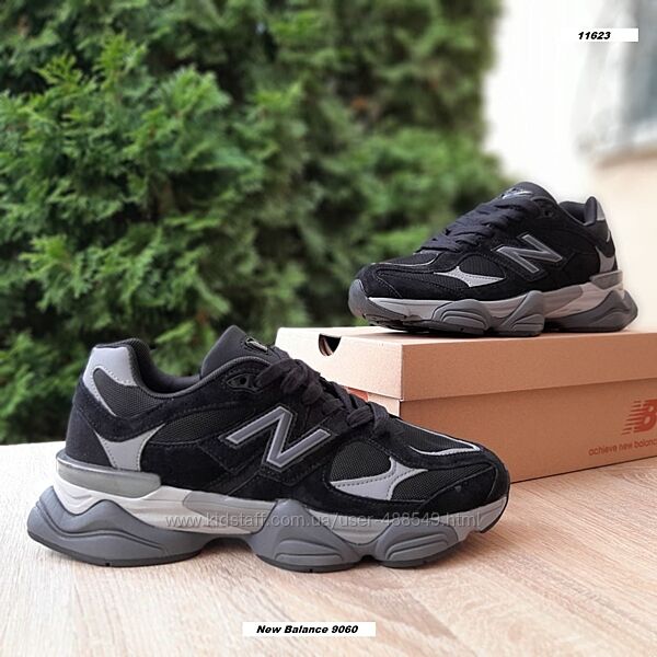 Кросівки чоловічі New Balance 9060 чорні замша