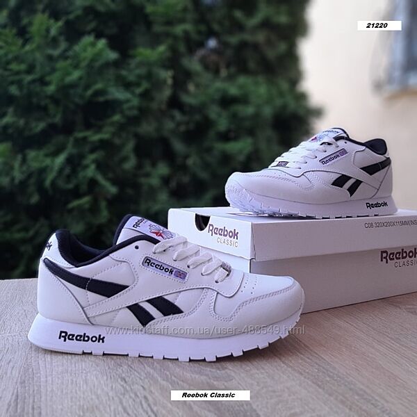 Кросівки жіночі Reebok Classic Leather білі з чорним