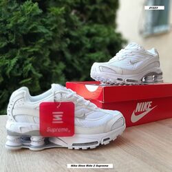 Кросівки жіночі Nike Shox Ride 2 Supreme білі з сірим 