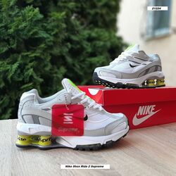 Кросівки жіночі Nike Shox Ride 2 Supreme білі з сірим та салатовим