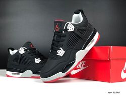 Кросівки Nike Air Jordan 4 Retro чорні з червоним, 36-41р
