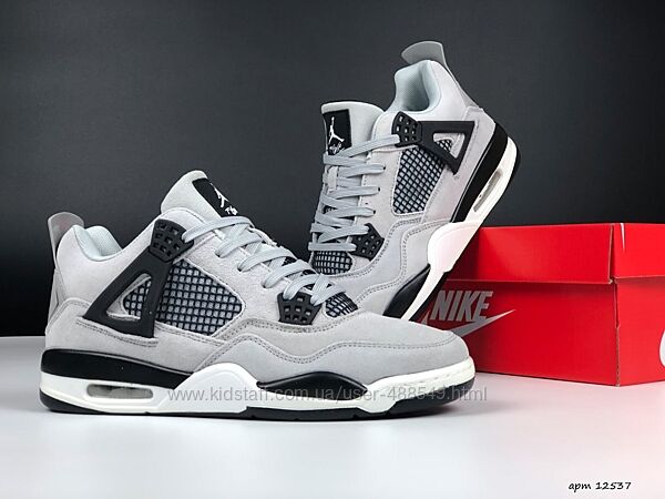 Кросівки чоловічі Nike Air Jordan 4 Retro сірі, 41-46р