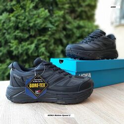 Зимові чоловічі кросівки термо HOKA Mafate Speed 2 чорні