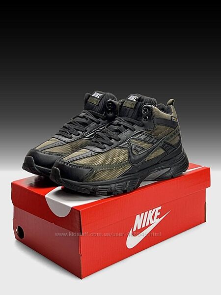 Зимові чоловічі кросівки високі з хутром Nike Initiator High Fur хакі