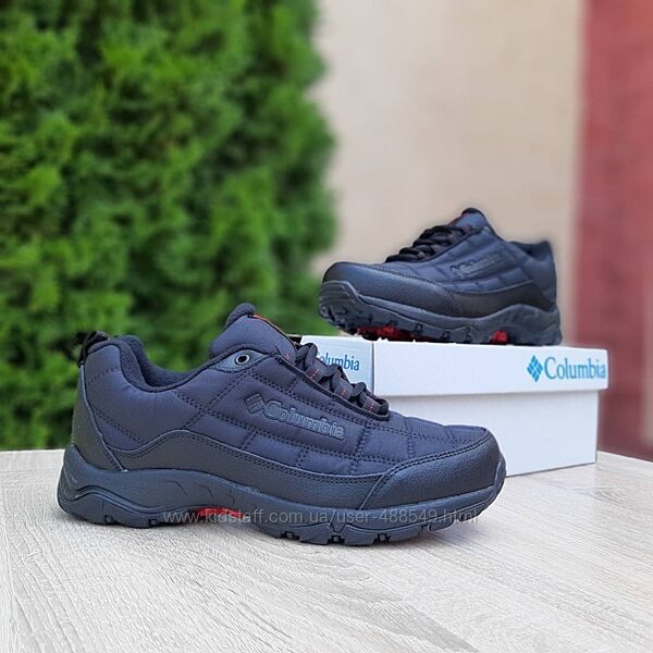 Зимові чоловічі кросівки C0lumb1a Firecamp Fleece ІІІ чорні з червоним