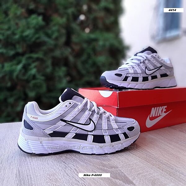 Зимові жіночі кросівки термо Nike P-6000 сірі з білим