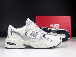 Зимові жіночі кросівки з хутром New Balance 530 білі з синім