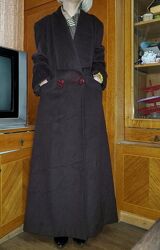 Винтажное длинное пальто шерсть, кашемир, ангора milia франция