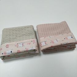 Пледы для близнецов для новорожденных, хлопок, 100х80 см