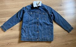 Джинсовая куртка Ostin утепленная джинсовый пиджак Оверсайз
