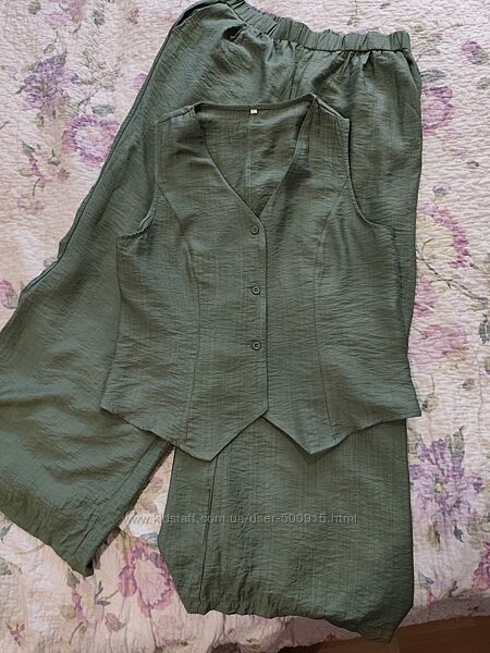 Брюки палаццо и жилетка