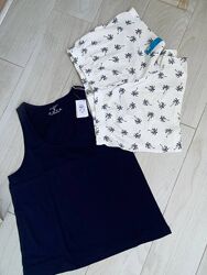 Легка літня піжама домашній костюм бавовна primark