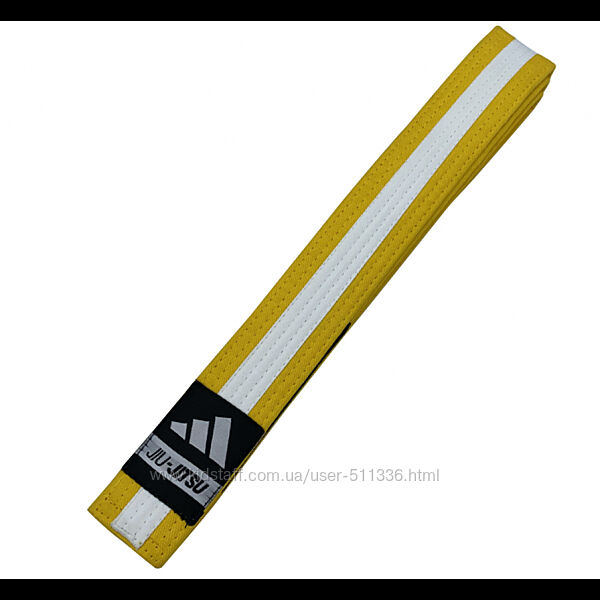 Пояс Adidas BJJ. Жовто - Білий.