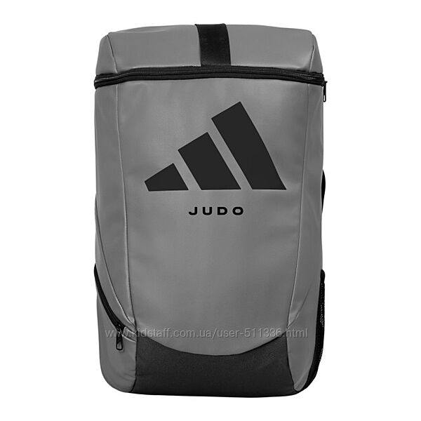 Рюкзак Adidas Judo з чорним логотипом. Сірий.