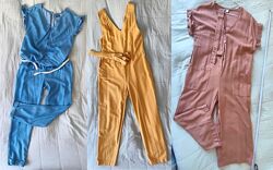 Три літні комбінезони. Kiabi, Waikiki, Takko. Натуральна тканина. L-XL