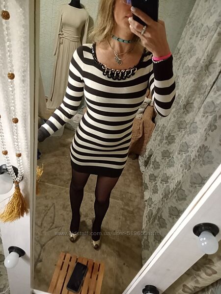 Сукні туніки в полоску MOSCHINO з намистом