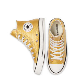 Кеды converse, золотой глянец, натуральная кожа, оригинал