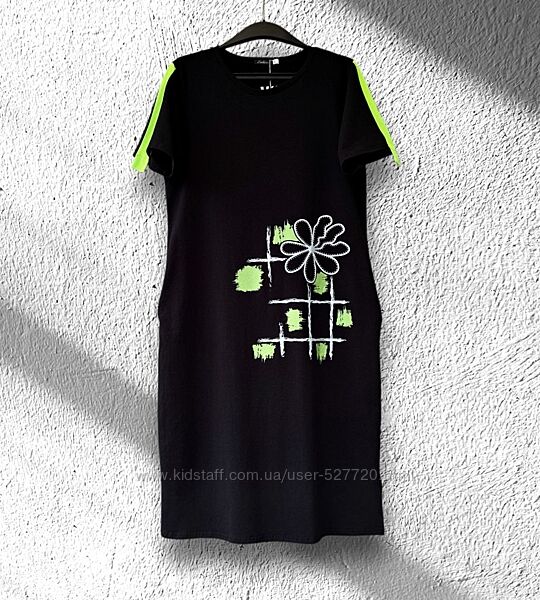 Жіноча трикотажна літня сукня, женское трикотажное летнее платье, 48/58