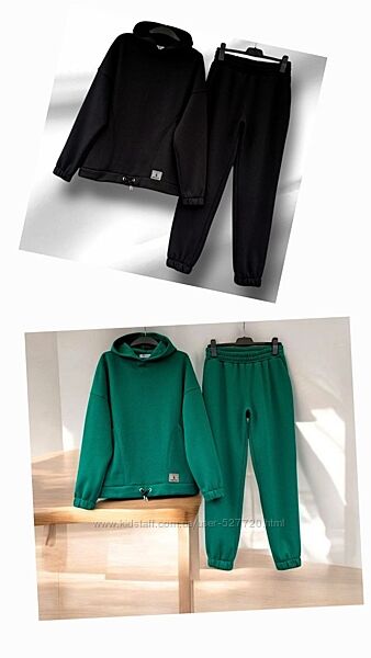 Жіночий теплий трикотажний костюм, прогулянковий, кофта та штани