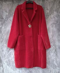 Альпака подовжена жіноча, жіночий теплий кардиган, батал, розмір єдиний