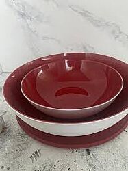 Чаша Алегро 1,5 л в бело-красном  цвете  Tupperware