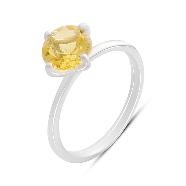 Серебряное кольцо ortex с цитрином nano 1.498ct, вес изделия 2,07 гр 219015