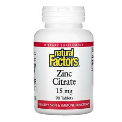 Natural Factors, Цинк, 15 мг, 90 таблеток